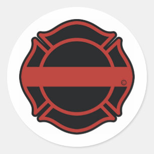 Thin Red Line Maltesse Cross Ronde Sticker