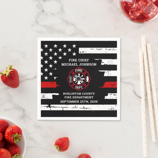 Thin Red Line Personalized Firefighter Retirement Servet (Insitu)