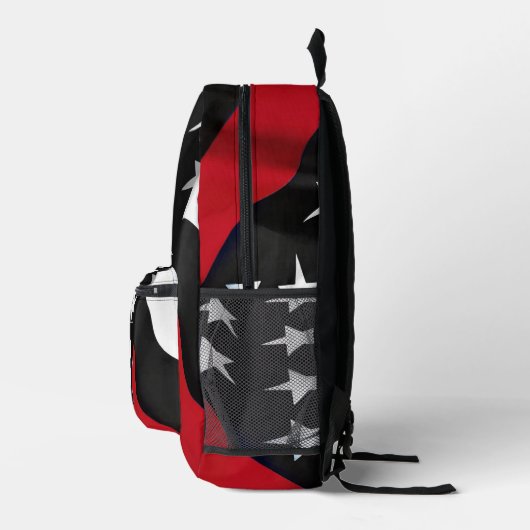 Thin Red Line Personalized Monogram Firefighter Bedrukte Rugzak (Rechts)