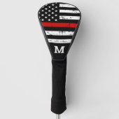 Thin Red Line Personalized Monogram Firefighter Golfheadcover (Voorkant)