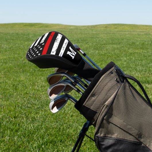 Thin Red Line Personalized Monogram Firefighter Golfheadcover (Insitu)