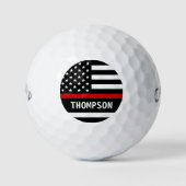 Thin Red Line Personalized Name Firefighter Golfballen (Voorkant)