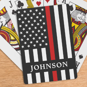 Thin Red Line Persoonlijke brandweerman Pokerkaarten
