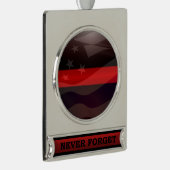 Thin Red Line Salute Flag Verzilverd Banner Ornament (Rechts)