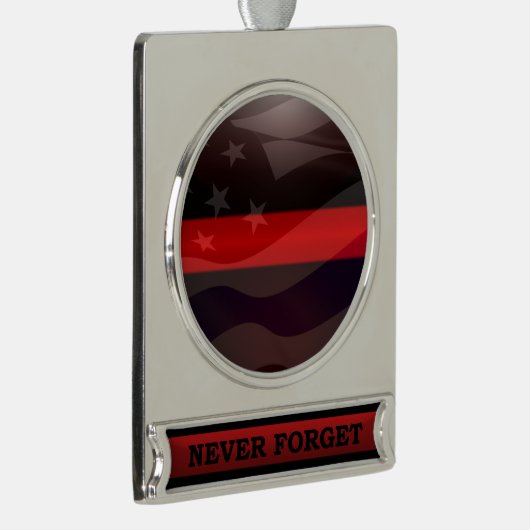 Thin Red Line Salute Flag Verzilverd Banner Ornament (Rechts)