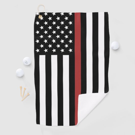 Thin Red Line USA Vlag brandweerafdeling Vlag Golfhanddoek (Insitu)