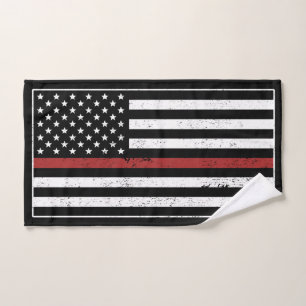 Thin Red Line USA Vlag brandweerafdeling Vlag Handdoek