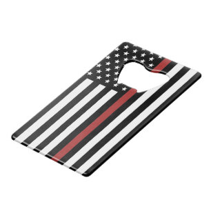 Thin Red Line USA Vlag brandweerafdeling Vlag Kredietkaart Flessenopener