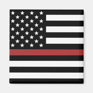 Thin Red Line USA Vlag brandweerafdeling Vlag Magneet