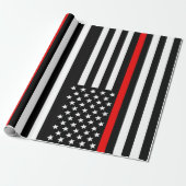 Thin Red Line USA-vlag Cadeaupapier (Uitgerold)