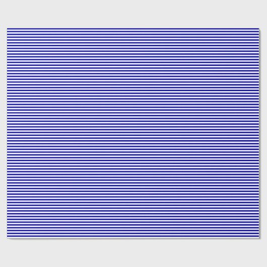 Thin Royal Blue en White Stripes Wrapping Paper Cadeaupapier (Vlak)