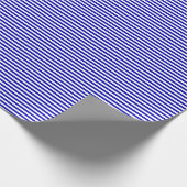 Thin Royal Blue en White Stripes Wrapping Paper Cadeaupapier (Hoek)