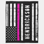 Thin roze lijnvlag Aangepaste verpleegster Fleece Deken (Voorkant)