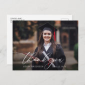 Thin Script Modern Bedankt afstuderen Briefkaart (Voorkant / Achterkant)