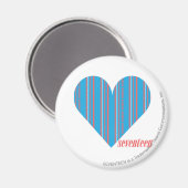 Thin Stripes Aqua 3 Magneet (Voorkant / Achterkant)