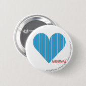 Thin Stripes Aqua 3 Ronde Button 5,7 Cm (Voorkant /achterkant)