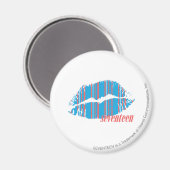 Thin Stripes Aqua Magneet (Voorkant / Achterkant)