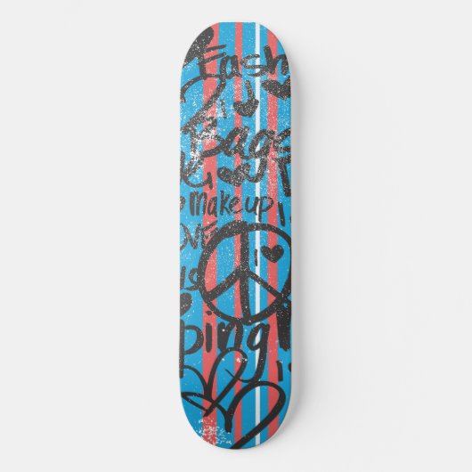 Thin Stripes Aqua Skateboard (Voorkant)