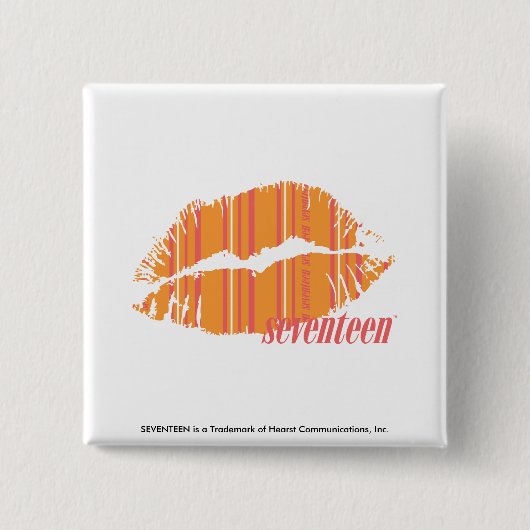 Thin Stripes Oranje Vierkante Button 5,1 Cm (Voorkant)