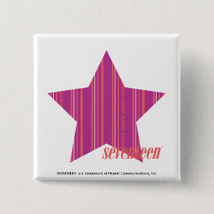 Thin Stripes Paars 3 Vierkante Button 5,1 Cm