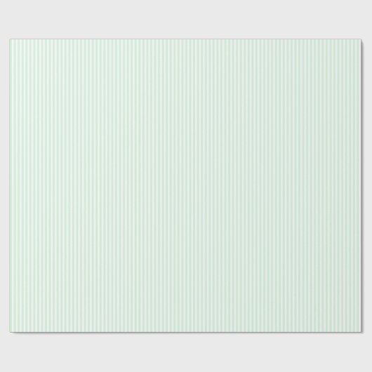 Thin Stripes - White en Pastel Green Cadeaupapier (Vlak)