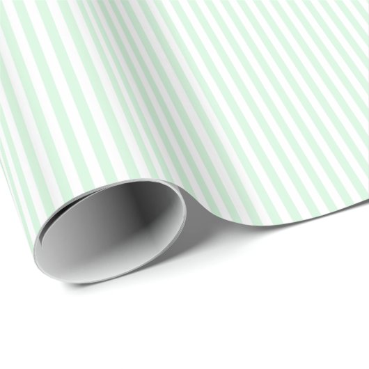 Thin Stripes - White en Pastel Green Cadeaupapier (Rol Hoek)
