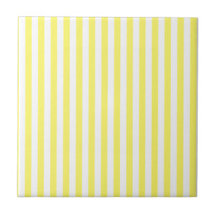 Thin Stripes - Wit en Lemon Tegeltje
