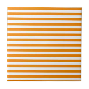 Thin Stripes - Wit en Tangerine Tegeltje