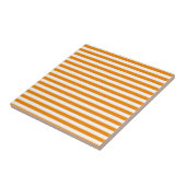 Thin Stripes - Wit en Tangerine Tegeltje (Zijkant)