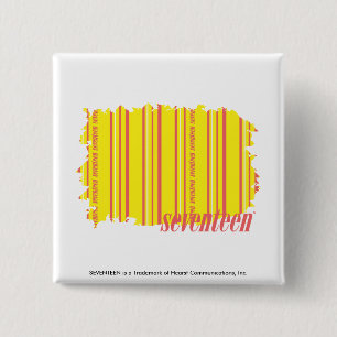 Thin Stripes Yellow 2 Vierkante Button 5,1 Cm