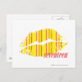 Thin Stripes Yellow Briefkaart (Voorkant / Achterkant)