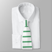 Thin White en Kelly Green Horizontal-Striped Strop Stropdas (Gebonden)