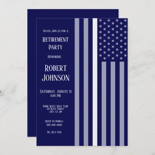 Thin White Line Retirement Kaart (Voorkant / Achterkant)