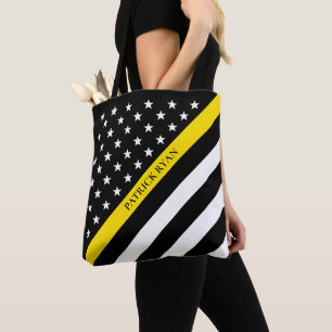 Thin Yellow Line Dispatcher American Flag Monogram Draagtas