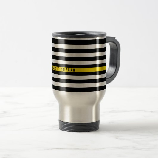 Thin Yellow Line Dispatcher Flag Monogram Groot Reisbeker (Voorkant rechts)
