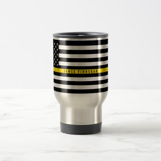 Thin Yellow Line Dispatcher Flag Monogram Groot Reisbeker (Center)