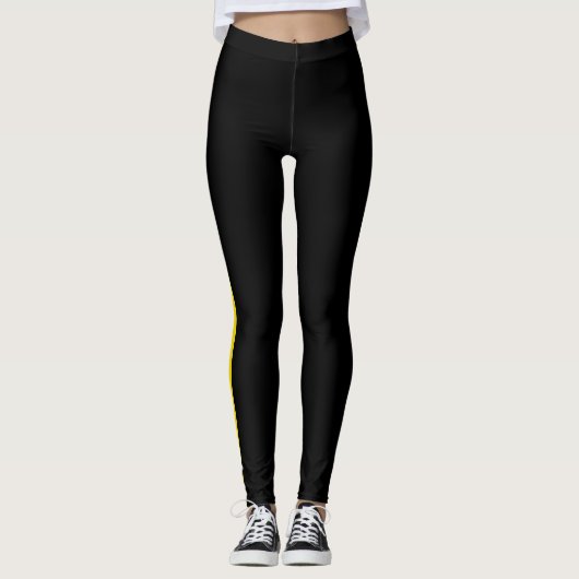 Thin Yellow Line Dispatcher Monogram Initiaal Leggings (Voorkant)