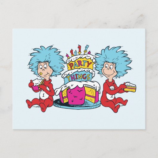 Thing One Thing Two Feest Dingen Briefkaart (Voorkant)
