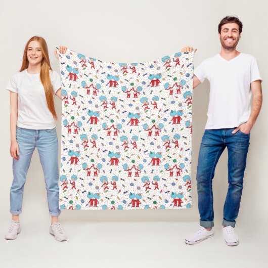 Thing One Thing Two Feest Patroon Fleece Deken (In situ)