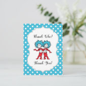 Thing One Thing Two | Tweeling Baby Shower Bedankt Briefkaart (Staand voorkant)