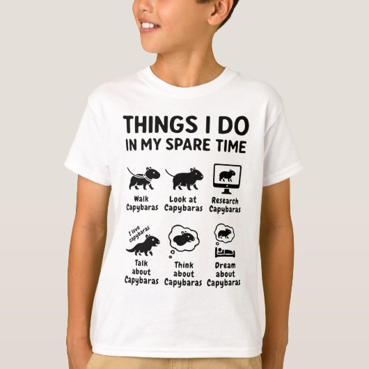 Things I Do In My Spare Time Capybara Funny Pet T-shirt (Voorkant)