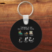 Things I Do In My Spare Time Fishing Rod Funny Fis Sleutelhanger (Voorkant)