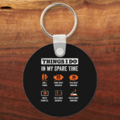 Things I Do In My Spare Time Funny Barbeque Grill  Sleutelhanger (Voorkant)