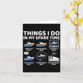 Things I Do In My Spare Time Funny Boating Boat En Kaart (Gele Bloem)