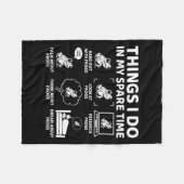 Things I Do In My Spare Time Funny Frog Lover  Fleece Deken (Voorkant (Horizontaal))