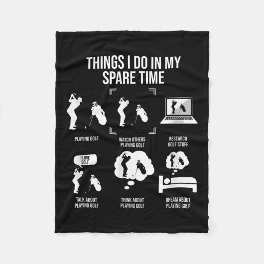 Things I Do In My Spare Time, Golf Player  Fleece Deken (Voorkant)