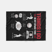 Things I Do In My Spare Time Shirt Funny Baseball  Fleece Deken (Voorkant (Horizontaal))