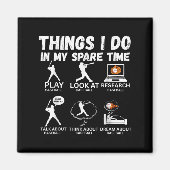 Things I Do Spare Time Baseball Funny Player Men W Magneet (Voorkant)