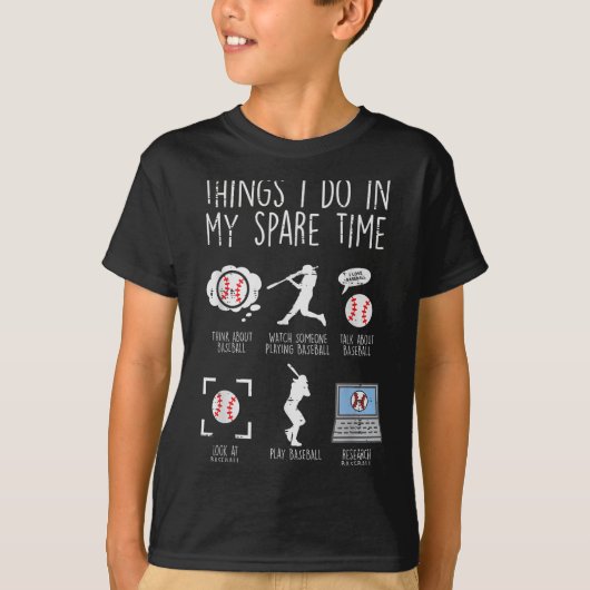Things I Do Spare Time Baseball Funny Player Men W T-shirt (Voorkant)