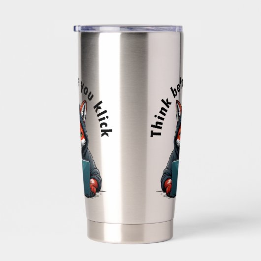Think before you click - Cyber Security Geïsoleerde Drinkbeker (Rechts)